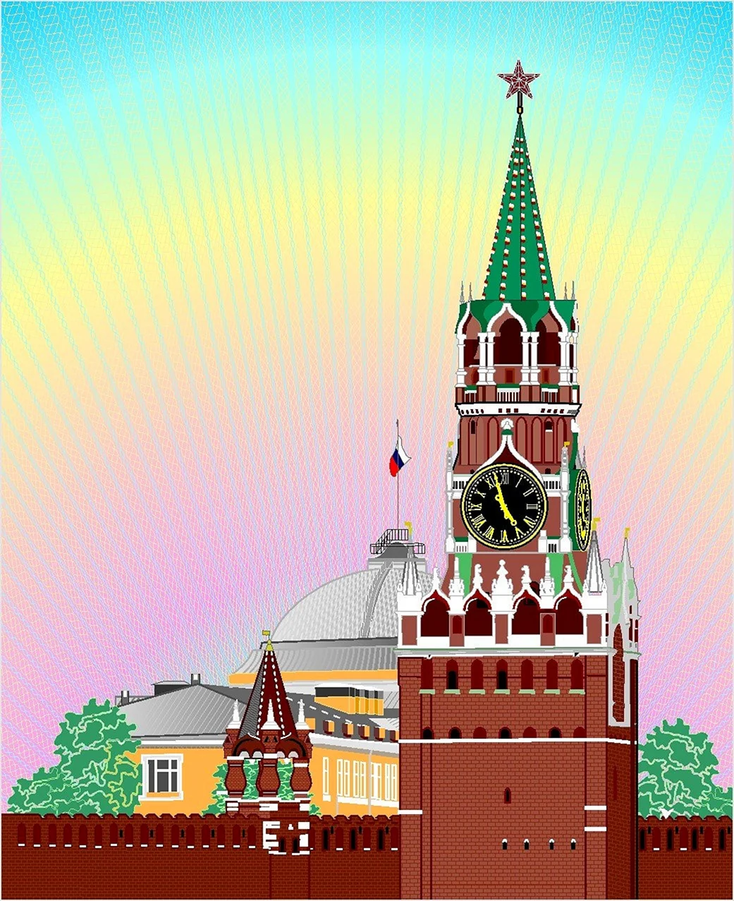 Спасская башня Кремля для детей