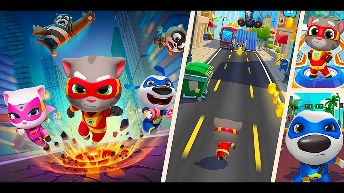 Talking Tom погоня героев