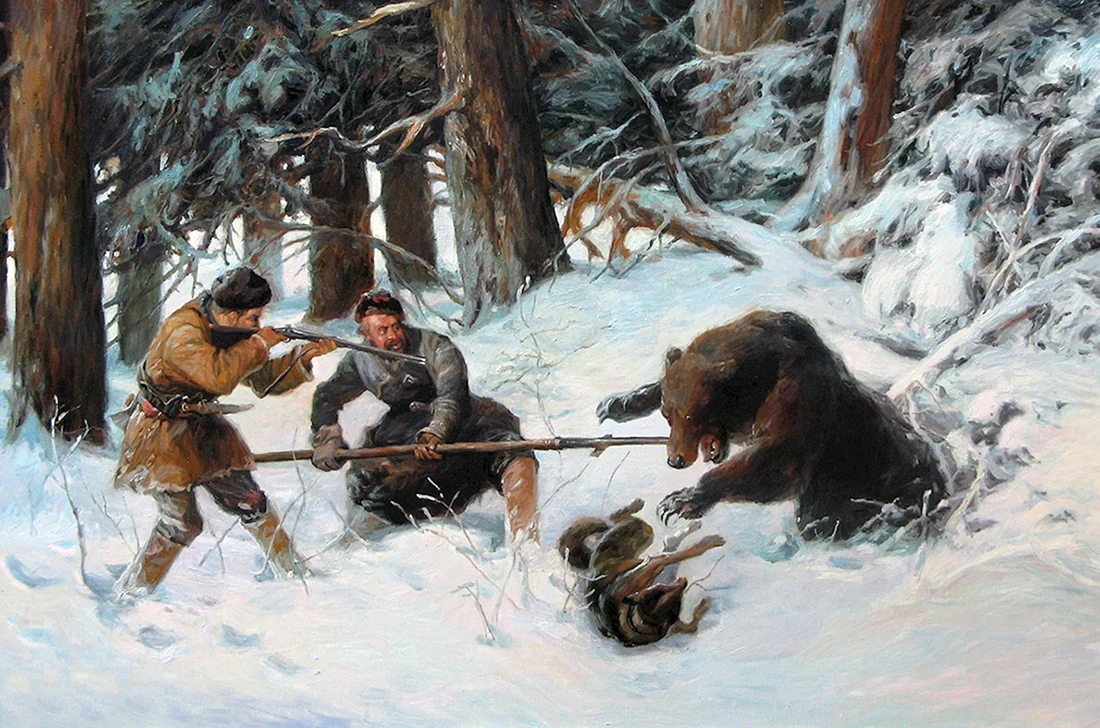 Тихменев Евгений Александрович 1869 - 1934 охота на медведя.