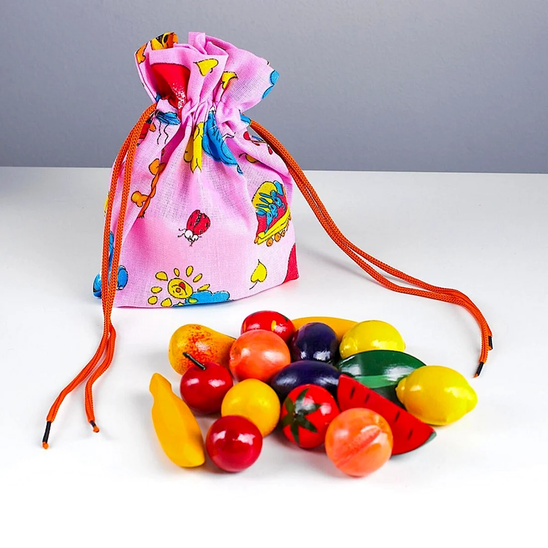 Волшебный мешочек фрукты-ягоды цветные от 3 лет RNTOYS Д-297